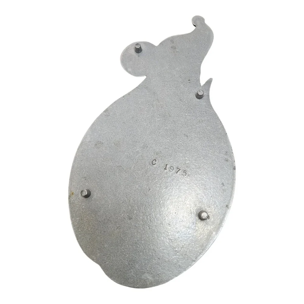 Vtg MCM 1975 Pewter Aluminum Mouse Cheese Plate Trivet Hot Plate‎ GOUDA GRUYERE